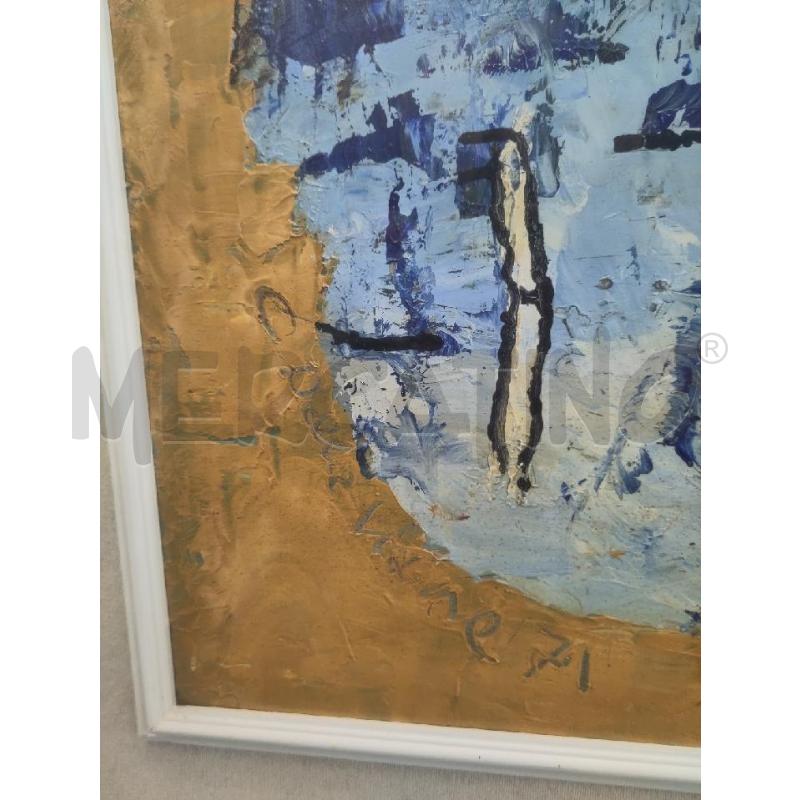 QUADRO ASTRATTO MACCHIA BLU SFONDO GIALLO C/BIAN | Mercatino dell'Usato Verona fiera 3