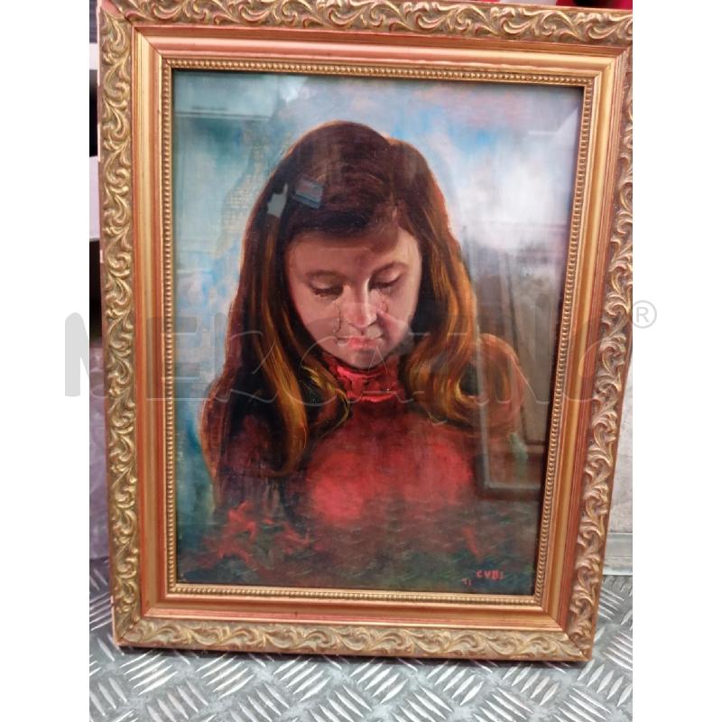 QUADRO BIMBA PIANGENTE VESTITO ROSSO CUBI | Mercatino dell'Usato Verona fiera 1