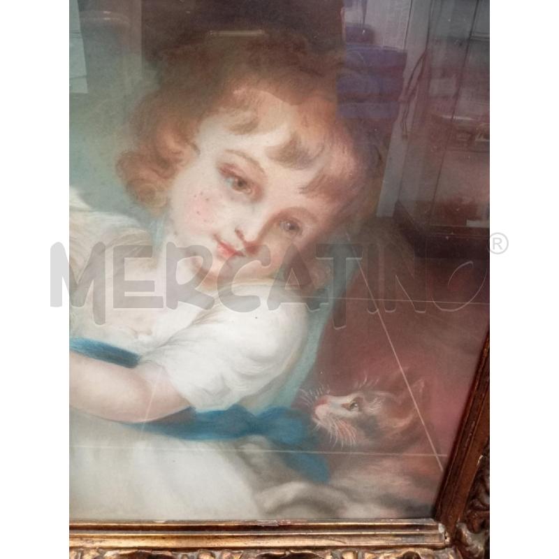 QUADRO VECCHIO BIMBA COLOMBI GATTO | Mercatino dell'Usato Verona fiera 2