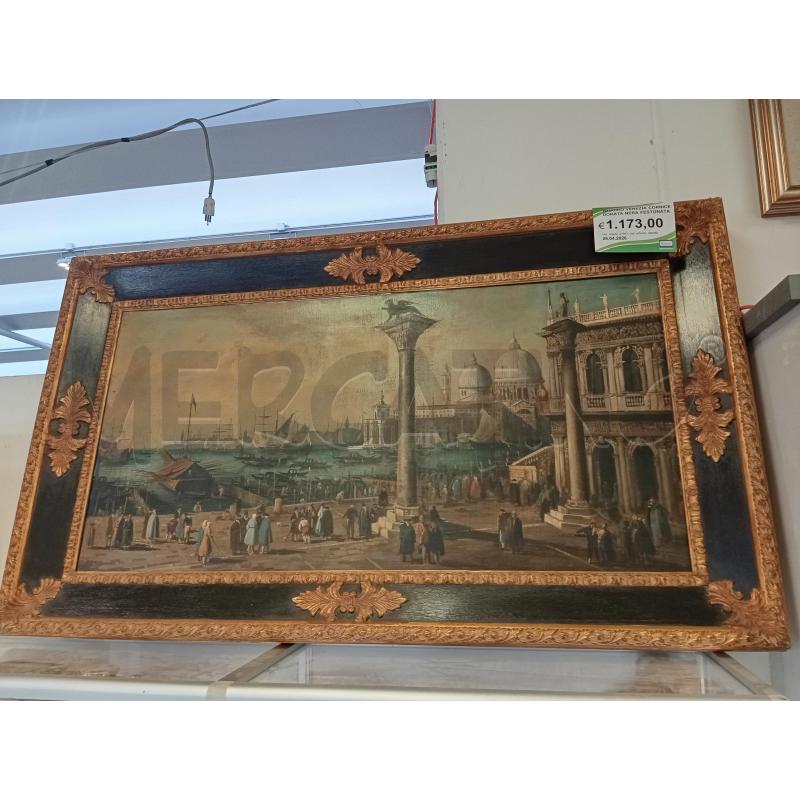 QUADRO VENEZIA CORNICE DORATA NERA FESTONATA | Mercatino dell'Usato Verona fiera 1