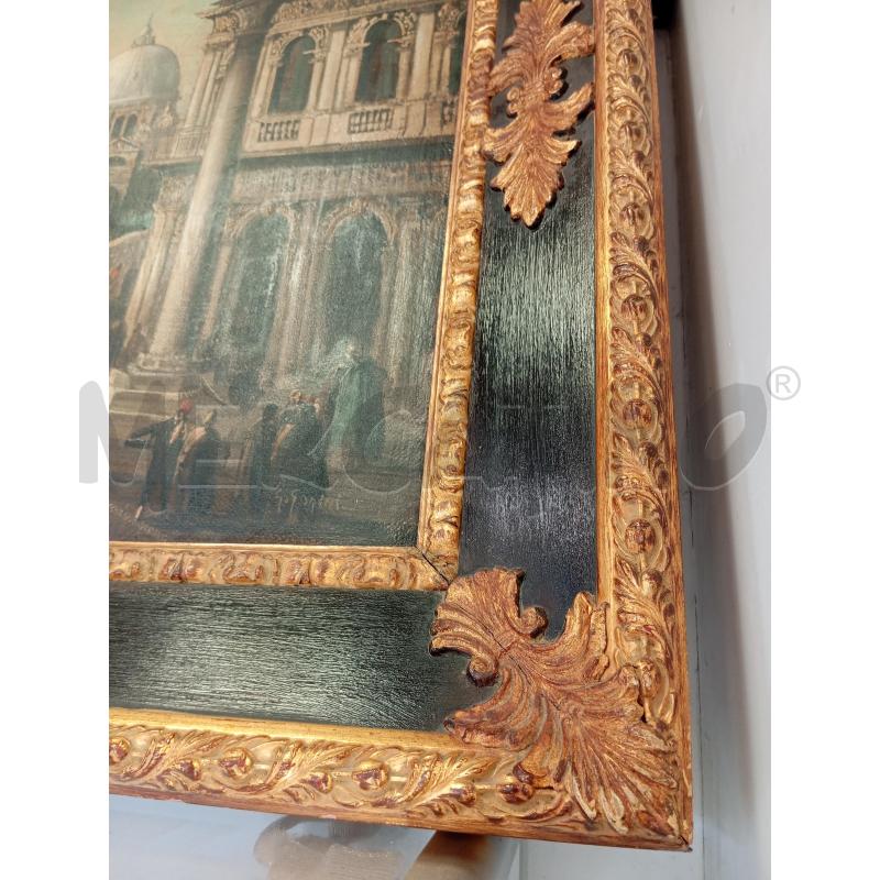QUADRO VENEZIA CORNICE DORATA NERA FESTONATA | Mercatino dell'Usato Verona fiera 2