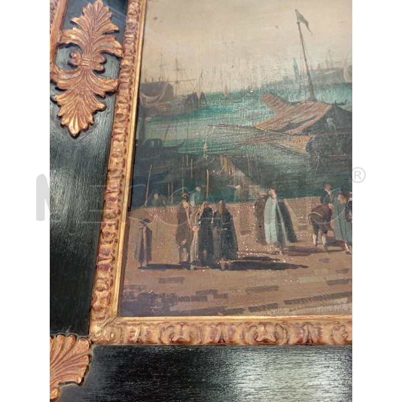 QUADRO VENEZIA CORNICE DORATA NERA FESTONATA | Mercatino dell'Usato Verona fiera 4