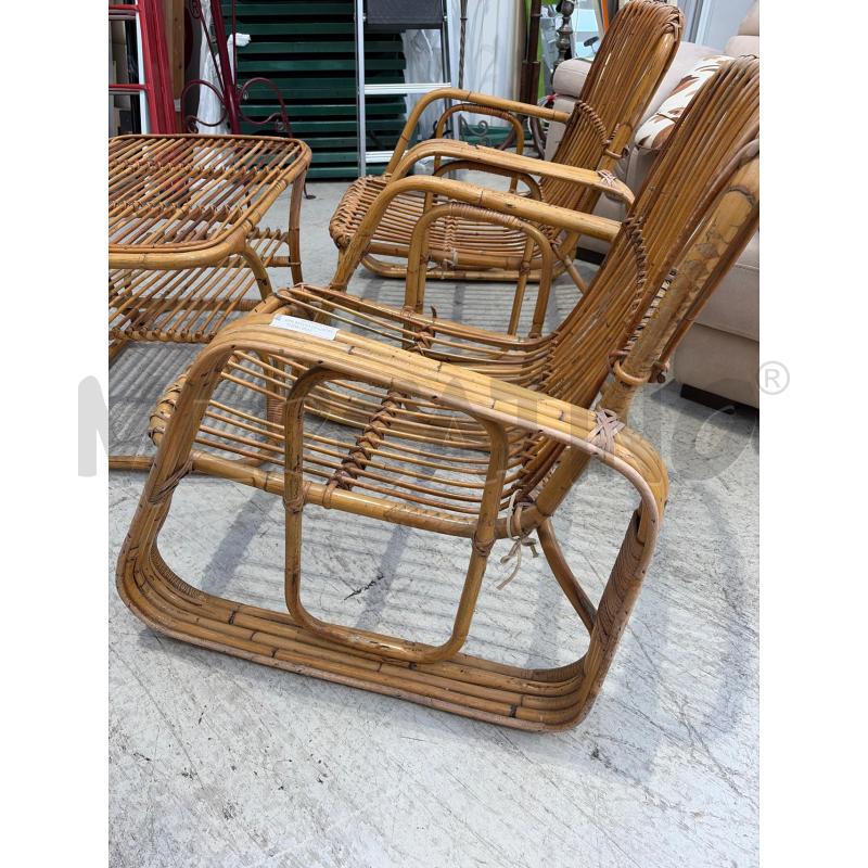 SALOTTINO VINTAGE BAMBU DA RIV UNA POLTRONA | Mercatino dell'Usato Verona fiera 2