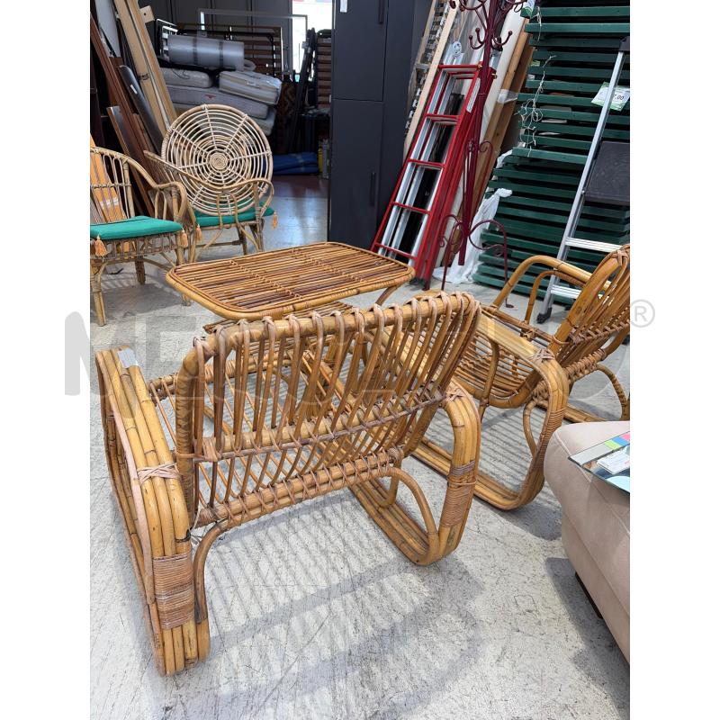 SALOTTINO VINTAGE BAMBU DA RIV UNA POLTRONA | Mercatino dell'Usato Verona fiera 3