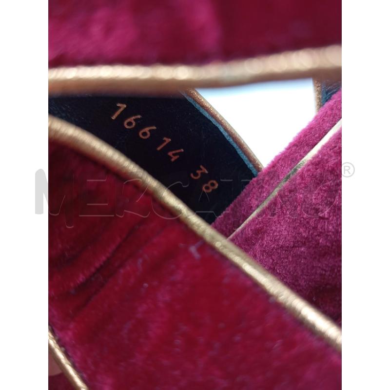 SANDALI DONNA DOLCE&GABANNA PLATEAU VELLUTO ROSSO CRISTALLI | Mercatino dell'Usato Verona fiera 5