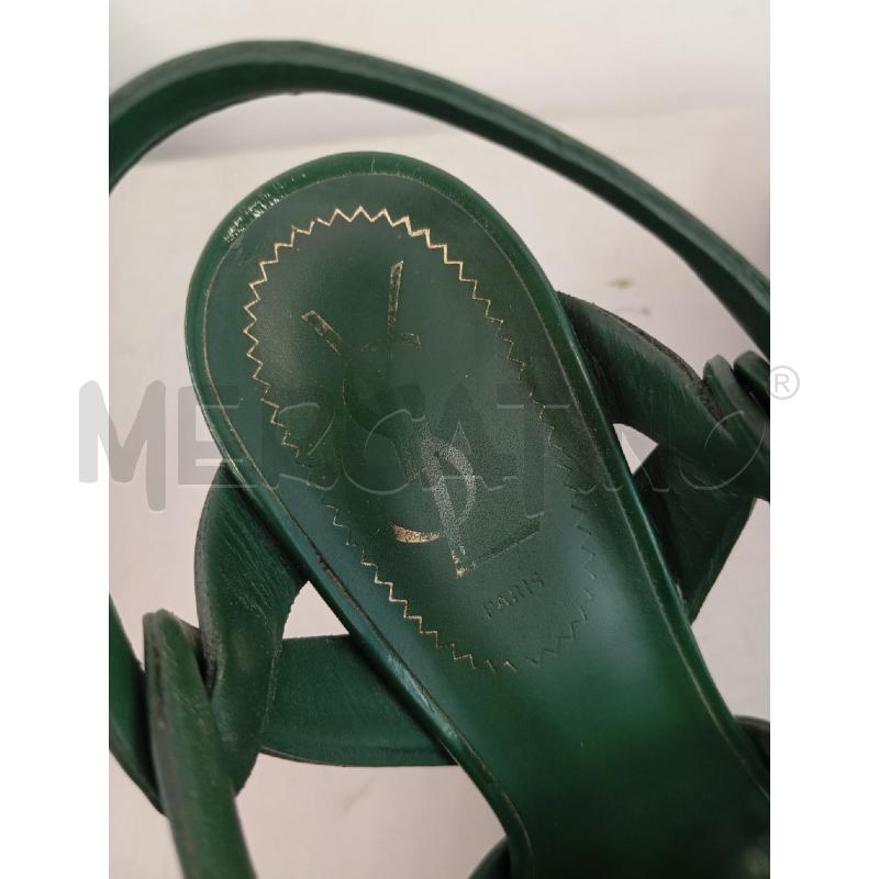 SANDALI DONNA IVES SAINT LAURENT TRIBUTE VERDE VERNICE  | Mercatino dell'Usato Verona fiera 4