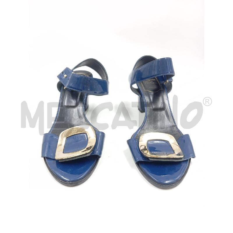 SANDALI DONNA ROGER VIVIER BLU LUCIDE | Mercatino dell'Usato Verona fiera 2