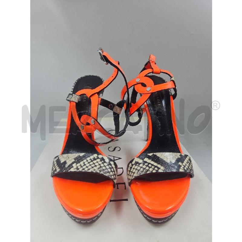 SANDALI D CASADEI ARA FLUO FASCIA TACCO PITONATE  | Mercatino dell'Usato Verona fiera 2