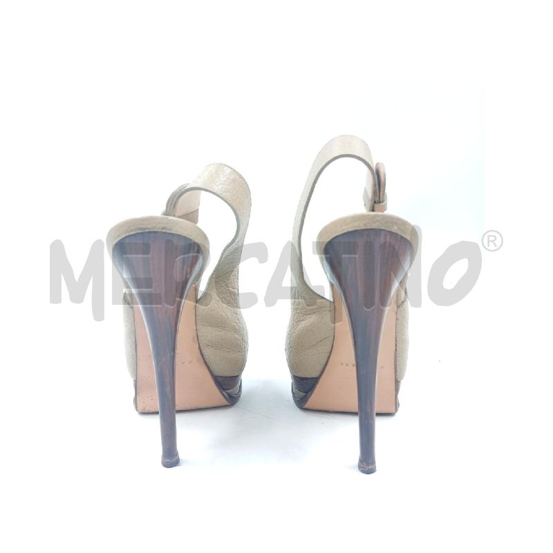 SANDALI D CASADEI BEIGE PELLE MARTELLATA  | Mercatino dell'Usato Verona fiera 3