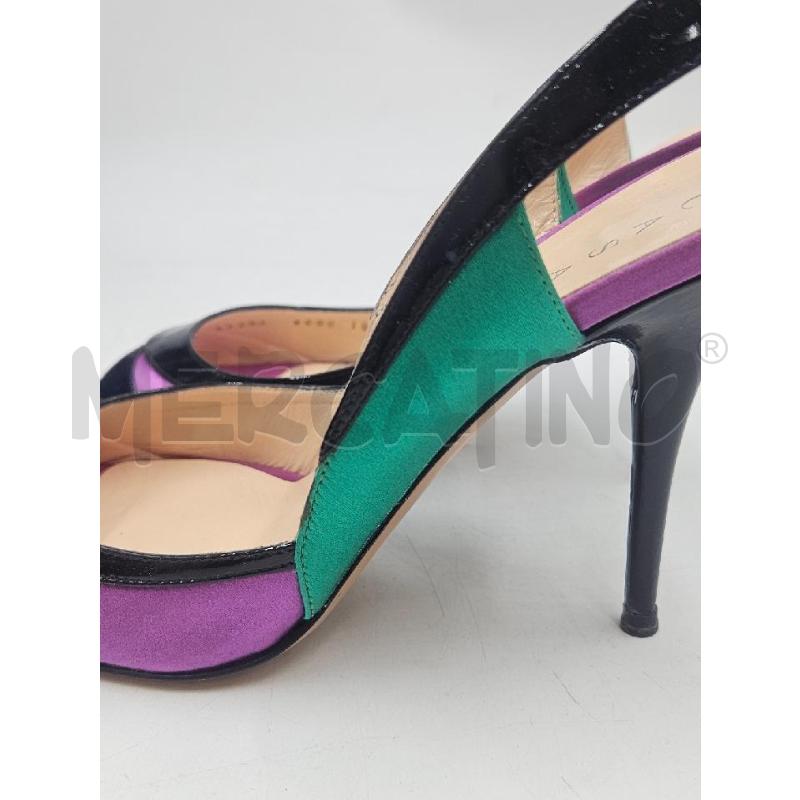 SANDALI D CASADEI VIOLA NERE VERDI  | Mercatino dell'Usato Verona fiera 5