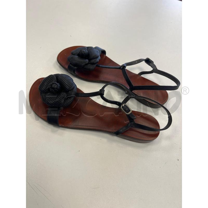 SANDALI D CHIE MIHARA INSERTO FIORE TRAFORATO NERE   | Mercatino dell'Usato Verona fiera 2