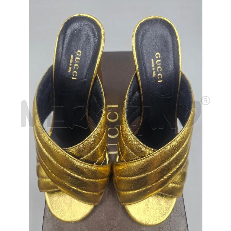 SANDALI D GUCCI DORATE A INCROCIO  | Mercatino dell'Usato Verona fiera 4