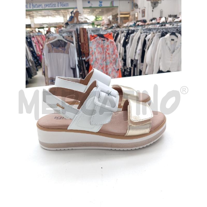 SANDALI D IGI&CO BIANCHE DORATE STRAPPO  | Mercatino dell'Usato Verona fiera 1