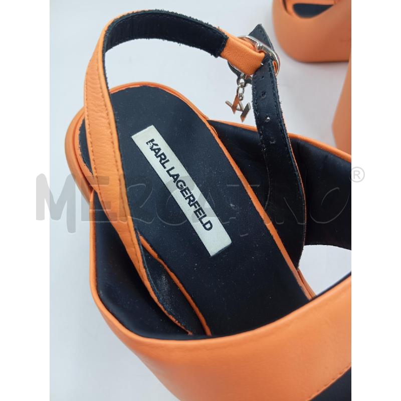 SANDALI D KARL LAGERFIELD ARANCIO DOPPIA FASCIA E TACCO  | Mercatino dell'Usato Verona fiera 5
