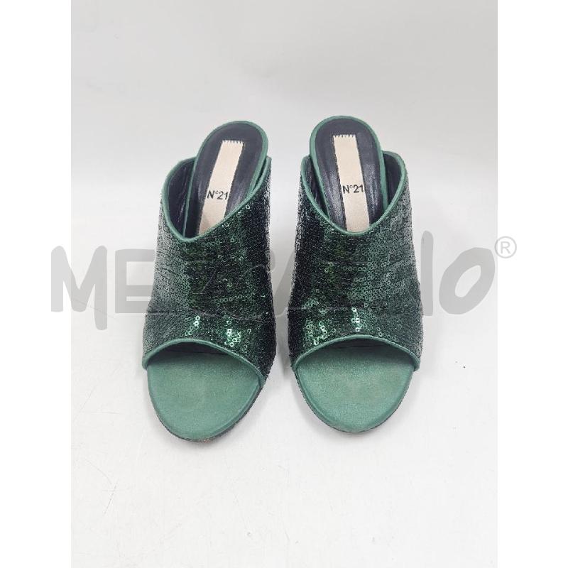 SANDALI D N 21 VERDI CON PAILLETTES  | Mercatino dell'Usato Verona fiera 2