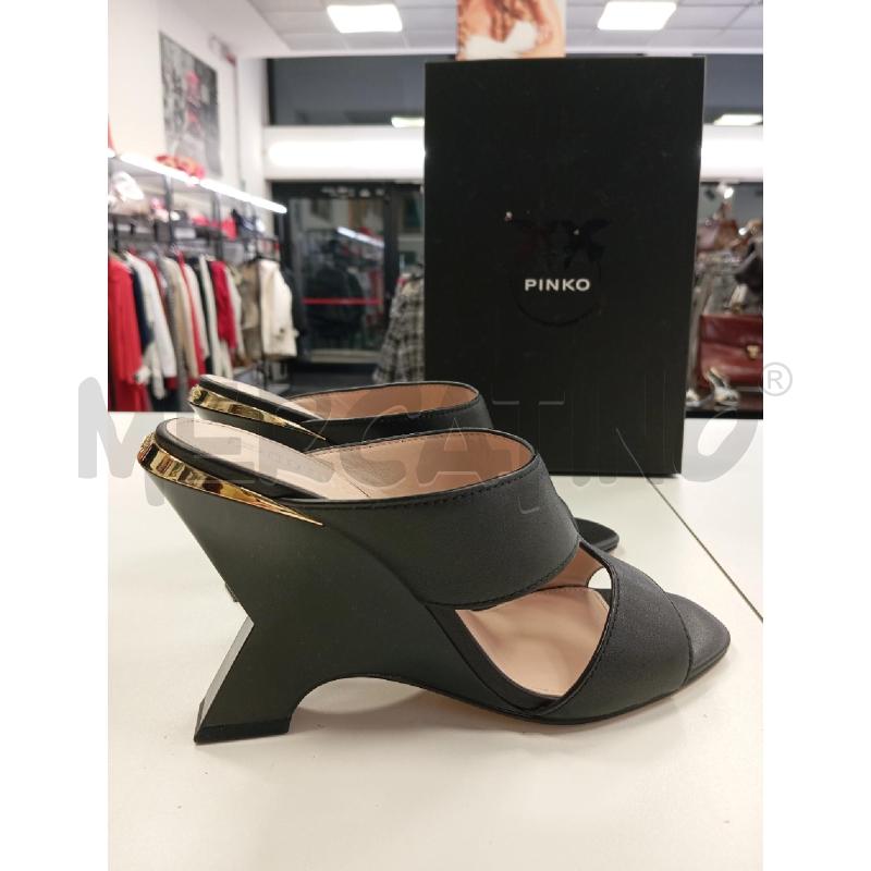 SANDALI D PINKO NERO TACCO A SCALINO IN PELLE  | Mercatino dell'Usato Verona fiera 1