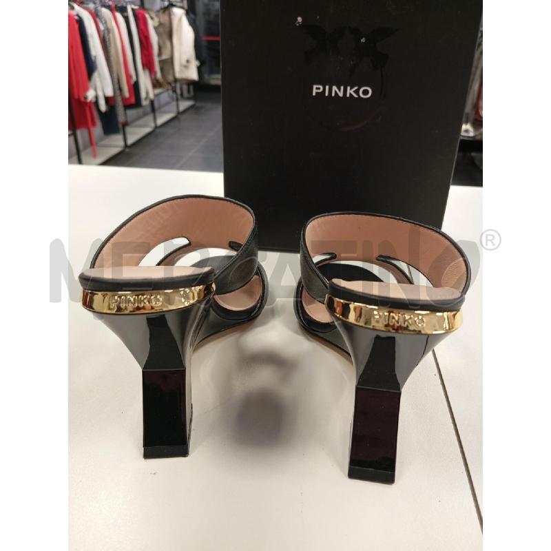 SANDALI D PINKO NERO TACCO A SCALINO IN PELLE  | Mercatino dell'Usato Verona fiera 3