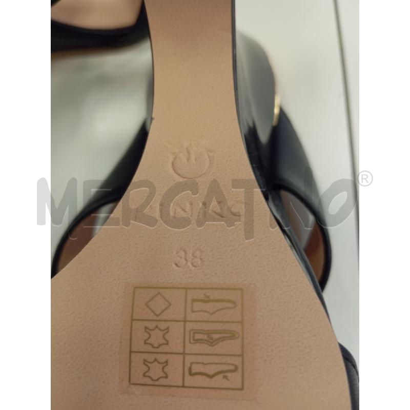 SANDALI D PINKO NERO TACCO A SCALINO IN PELLE  | Mercatino dell'Usato Verona fiera 5