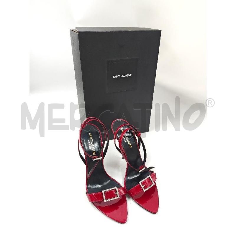 SANDALI D SAINT LAURENT VERNICE ROSSA STRASS | Mercatino dell'Usato Verona fiera 1