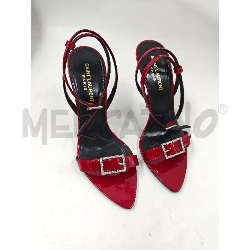 SANDALI D SAINT LAURENT VERNICE ROSSA STRASS | Mercatino dell'Usato Verona fiera 2