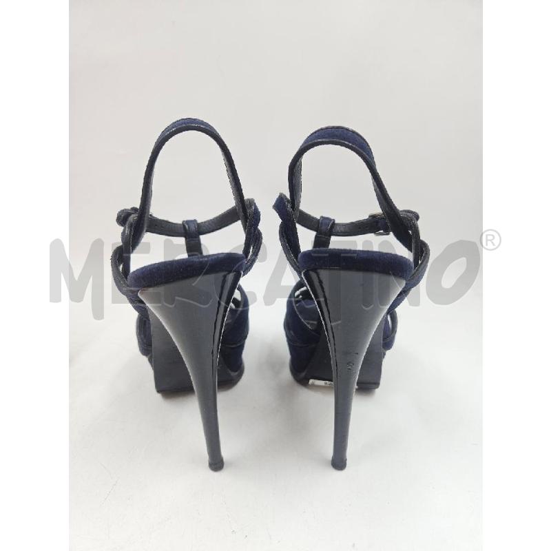 SANDALI D YVES SAINT LAURENT BLU SCAMOSCIATE  | Mercatino dell'Usato Verona fiera 3