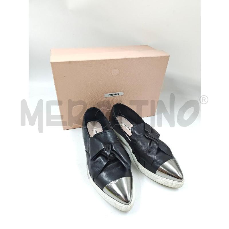 SCARPE D MIU MIU PUNTA CROMATA IN PELLE FIOCCO NERO  | Mercatino dell'Usato Verona fiera 1