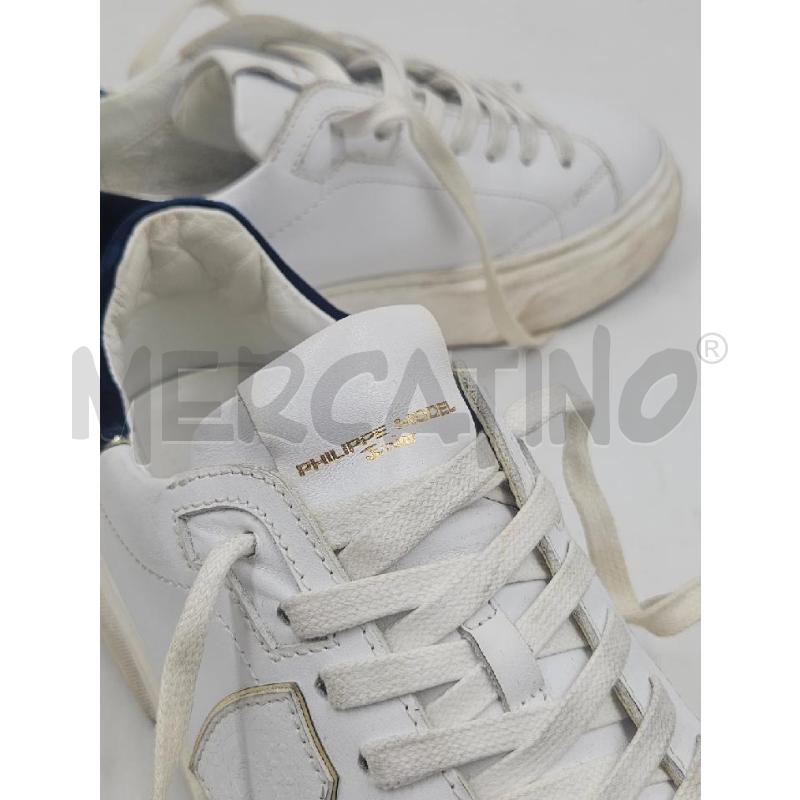 SCARPE D PHILIPPE MODEL BIANCHE RETRO VELLUTO BLU  | Mercatino dell'Usato Verona fiera 4