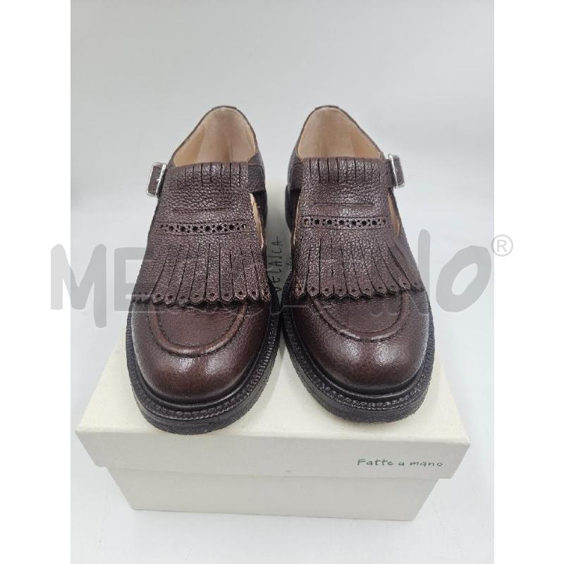 SCARPE D VELASCA MARY JANE PELLE MARRONI FRANGE  | Mercatino dell'Usato Verona fiera 1