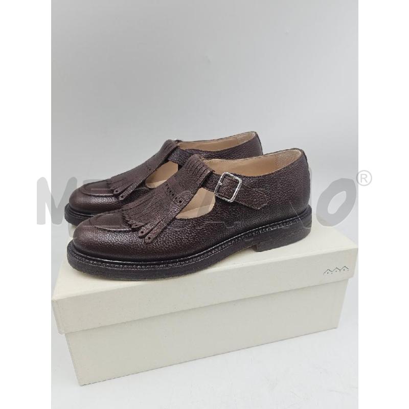 SCARPE D VELASCA MARY JANE PELLE MARRONI FRANGE  | Mercatino dell'Usato Verona fiera 2