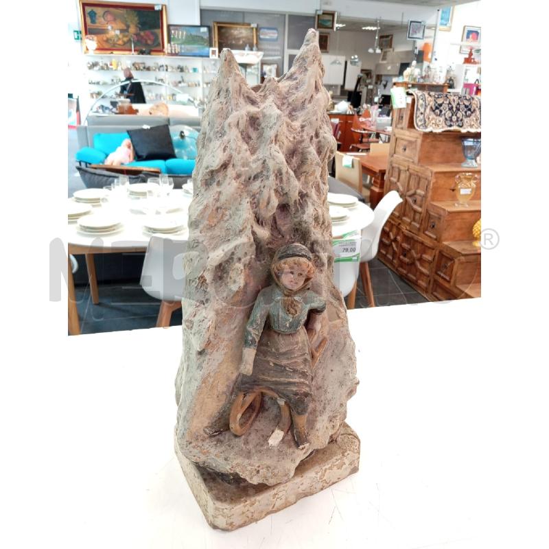 SCULTURA AUGUST OTTO FANCIULLA SLITTA DA RIVEDERE | Mercatino dell'Usato Verona fiera 1