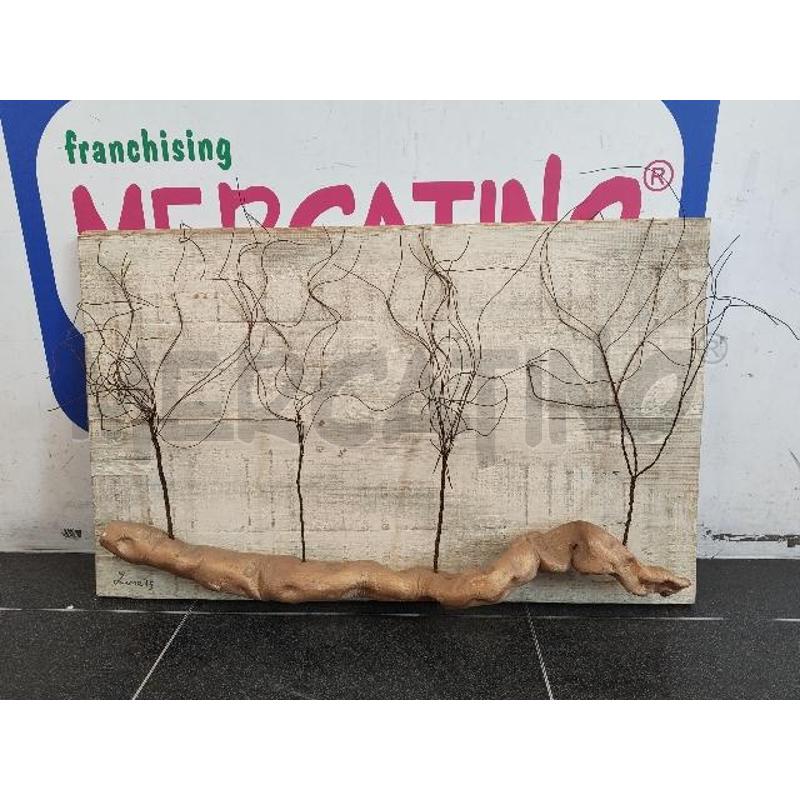 SCULTURA POST MODERNA ALBERI METALLO SU LEGN | Mercatino dell'Usato Verona fiera 1