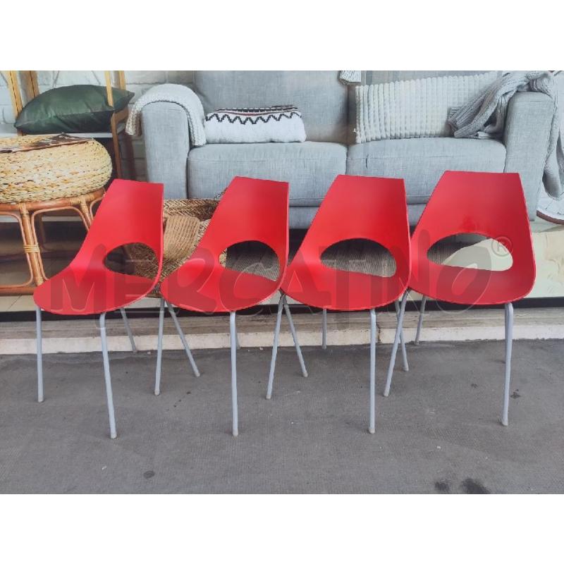 SEDIE PZ. 4 BONTEMPI SHARK ROSSE | Mercatino dell'Usato Verona fiera 1