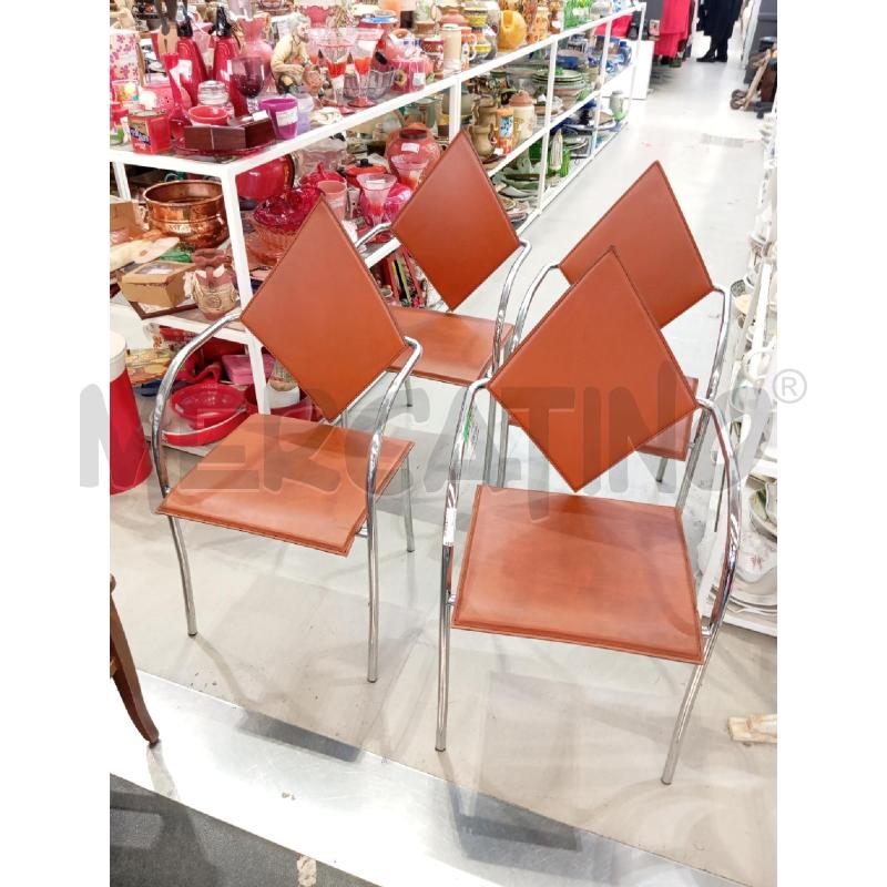 SEDIE PZ. 4 CROMO CUOIO NOCCIOLA | Mercatino dell'Usato Verona fiera 1