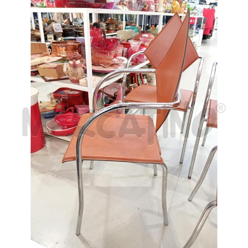 SEDIE PZ. 4 CROMO CUOIO NOCCIOLA | Mercatino dell'Usato Verona fiera 2