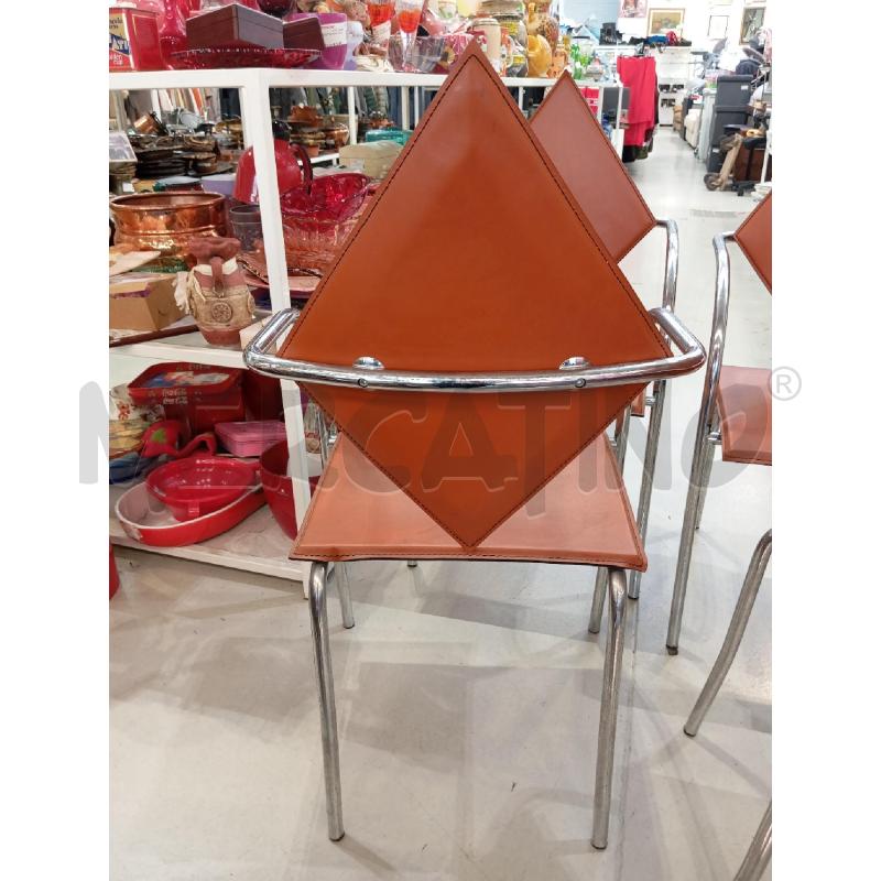 SEDIE PZ. 4 CROMO CUOIO NOCCIOLA | Mercatino dell'Usato Verona fiera 3