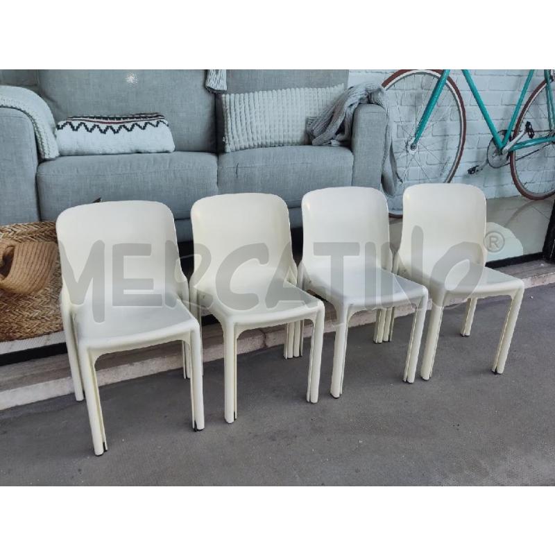 SEDIE PZ. 4 SELENE VICO MAGISTRETTI BEIGE | Mercatino dell'Usato Verona fiera 1