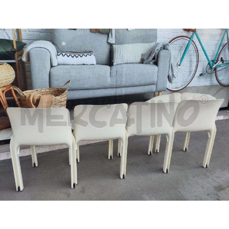 SEDIE PZ. 4 SELENE VICO MAGISTRETTI BEIGE | Mercatino dell'Usato Verona fiera 2