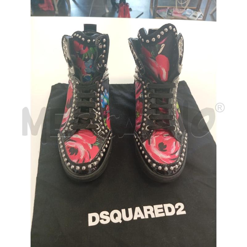 SNEAKERS D DSQUARED FIORI E BORCHIE CROMATE  | Mercatino dell'Usato Verona fiera 2