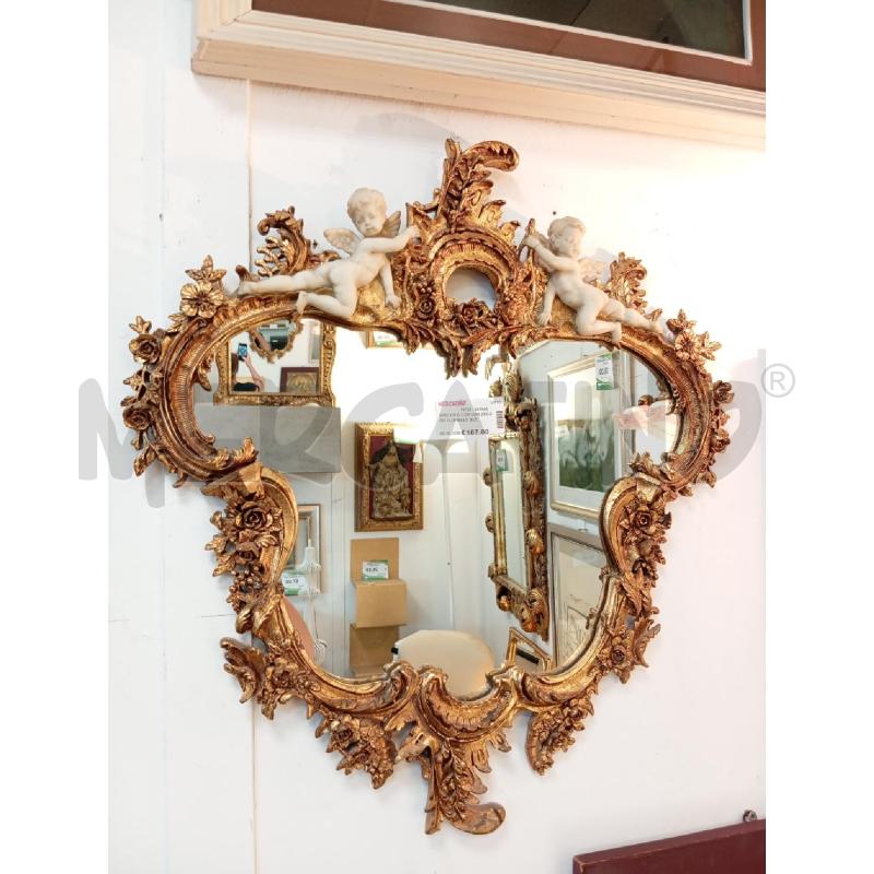 SPECCHIO COR DOR DECORO FLOREALE DUE PUTTI BIANCHI | Mercatino dell'Usato Verona fiera 1