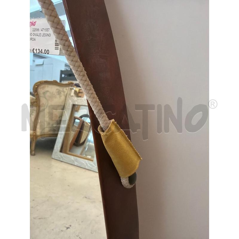 SPECCHIO OVALE LEGNO TEAK CORDA  | Mercatino dell'Usato Verona fiera 3