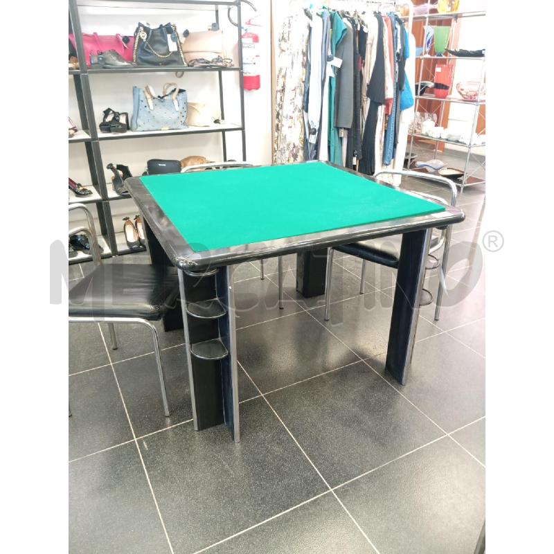 TAVOLO DA GIOCO QUADR LACC NERO T/VERDE | Mercatino dell'Usato Verona fiera 1