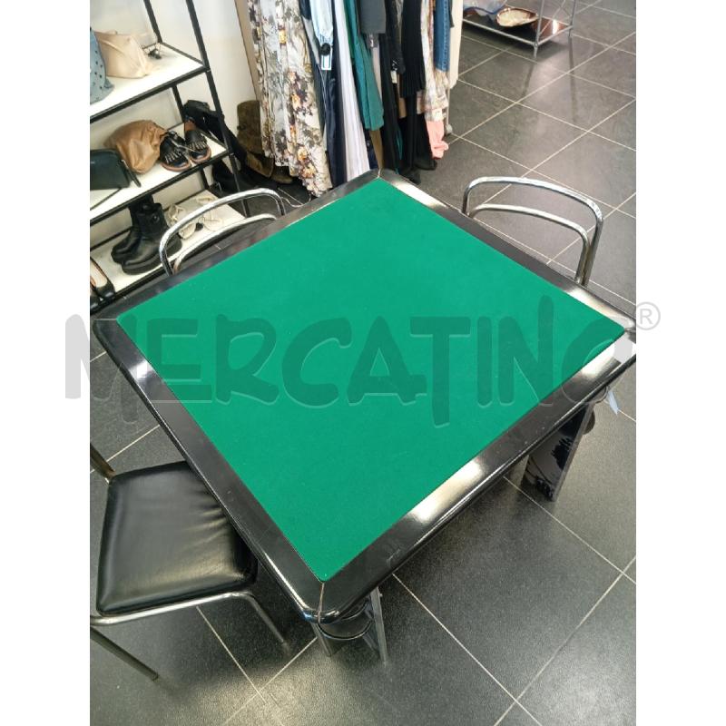 TAVOLO DA GIOCO QUADR LACC NERO T/VERDE | Mercatino dell'Usato Verona fiera 2