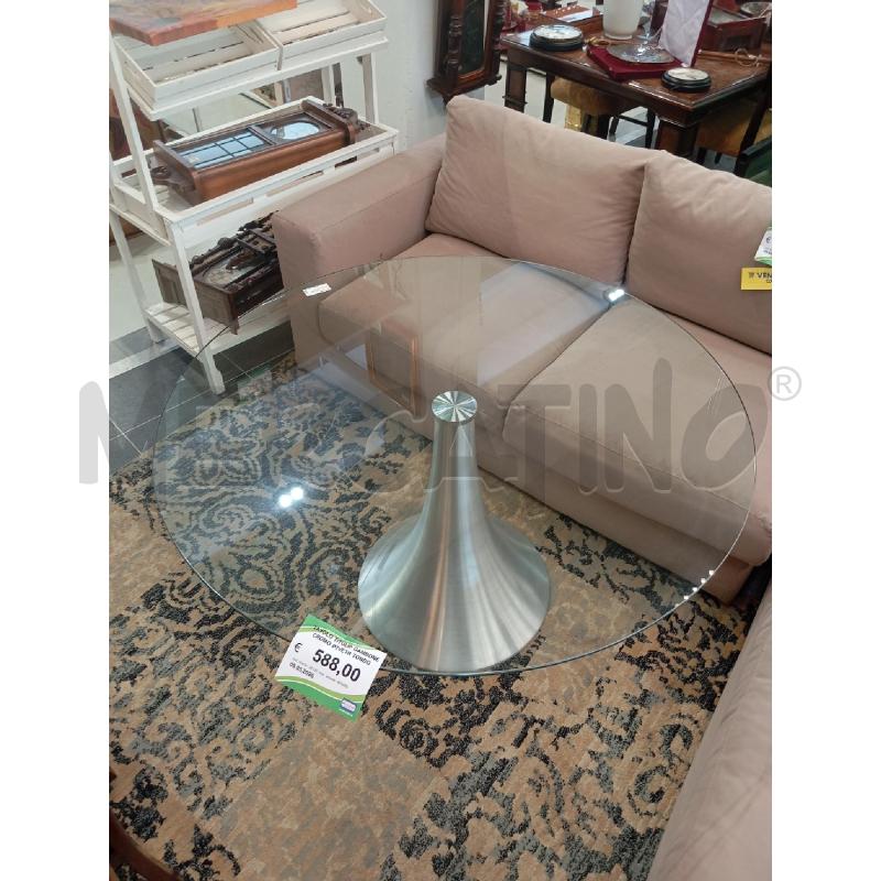 TAVOLO T/TULIP GAMBONE CROMO P7VETR TONDO | Mercatino dell'Usato Verona fiera 3