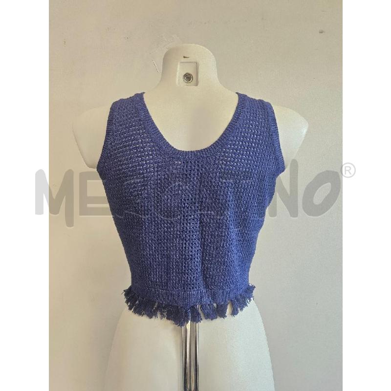TOP D PINKO BLU MAGLINA FRANGE CROP | Mercatino dell'Usato Verona fiera 3