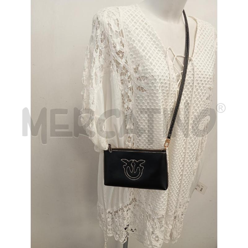 TRACOLLA PINKO NERA CUCITURE LOGO BIANCO | Mercatino dell'Usato Verona fiera 5