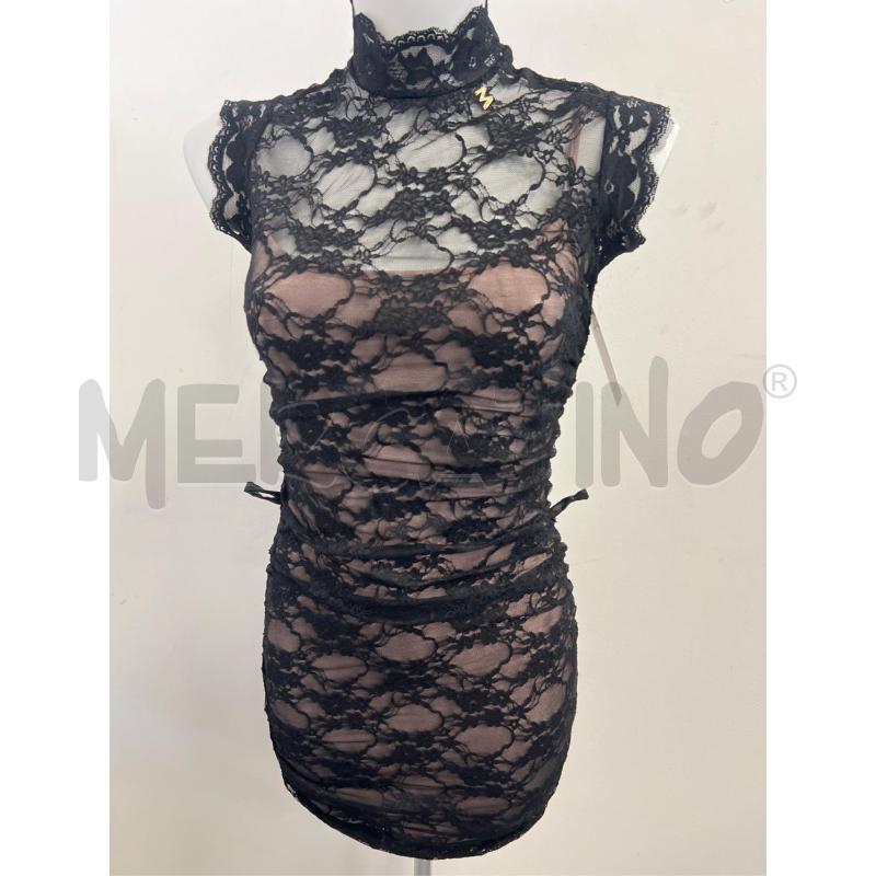 TUBINO DONNA MANGANO PIZZO NERO SOTTOVESTE ROSA | Mercatino dell'Usato Verona fiera 1