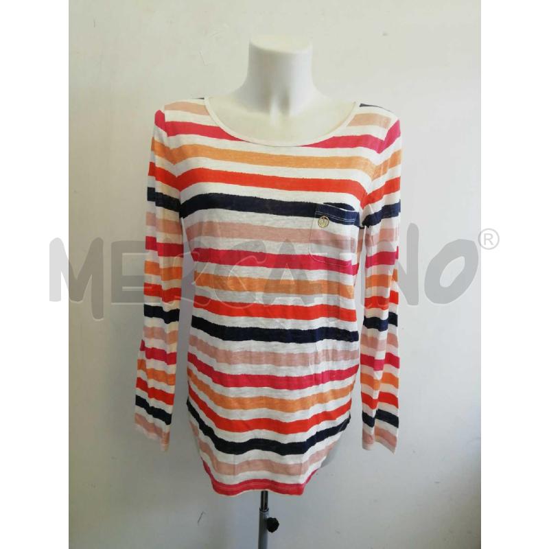 T SHIRT D ARMANI JEANS RIGHE MULTICOLOR TASCHINO  | Mercatino dell'Usato Verona fiera 1