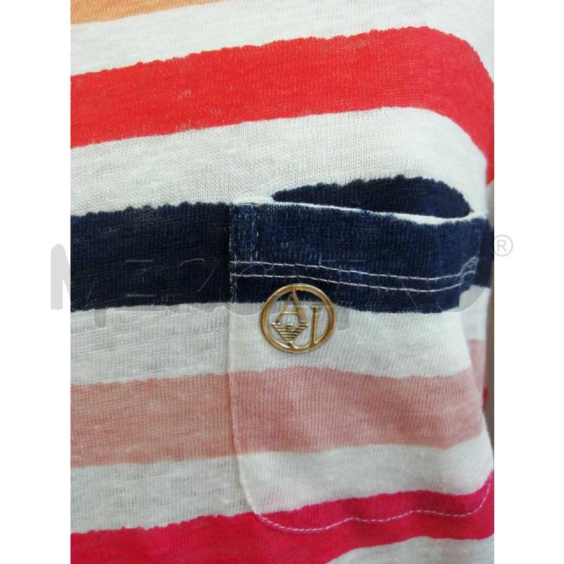 T SHIRT D ARMANI JEANS RIGHE MULTICOLOR TASCHINO  | Mercatino dell'Usato Verona fiera 3