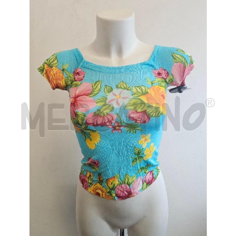 T SHIRT D BLUMARINE AZZZ FIORI ARA  | Mercatino dell'Usato Verona fiera 1