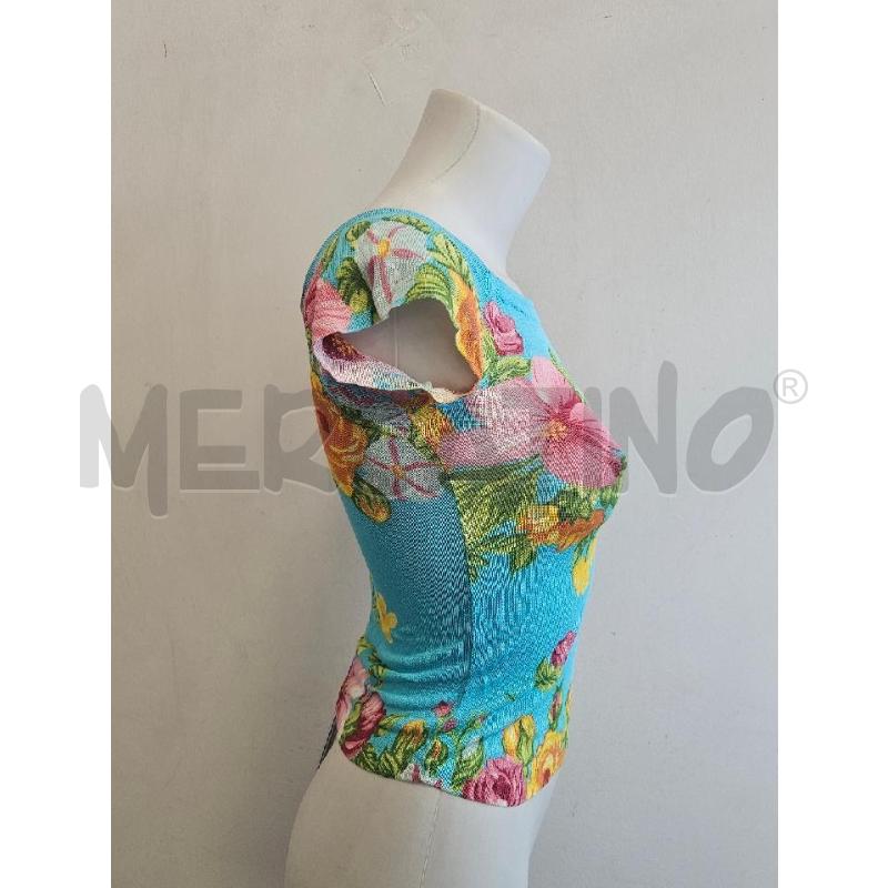 T SHIRT D BLUMARINE AZZZ FIORI ARA  | Mercatino dell'Usato Verona fiera 2